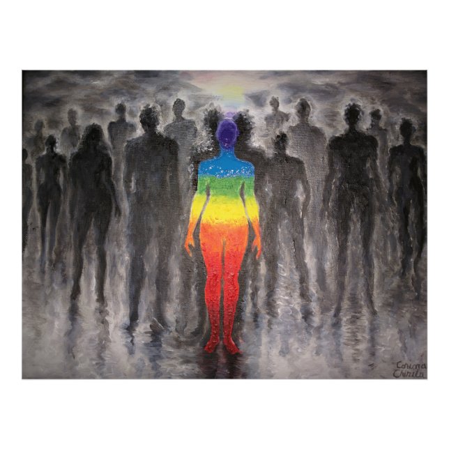 Foto Diferente ou arco-íris num mundo preto e branco (Frente)