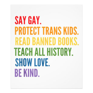 Foto Diga "Gay Protect Trans Kids" Lendo Livros Banidos