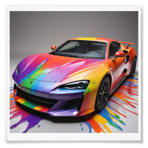 foto digital de um carro de corrida em tinta de pl