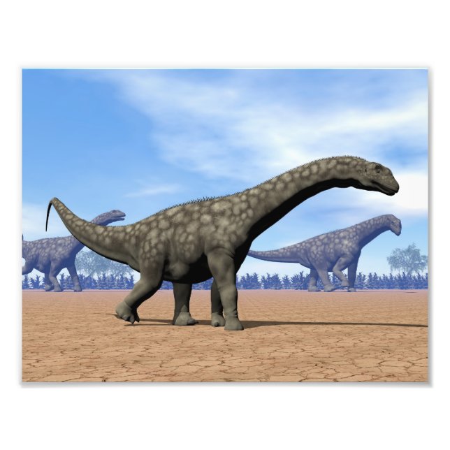 Foto Dinossauros argentinos caminham - renderização 3D (Frente)