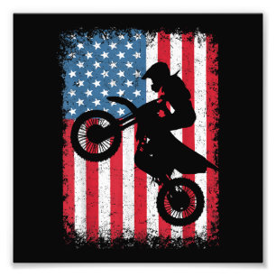 Foto Dirt Bike American Flag Motocross Biker Men