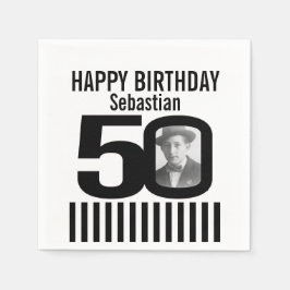 Foto do 50º aniversário de guardanapos de fotos da