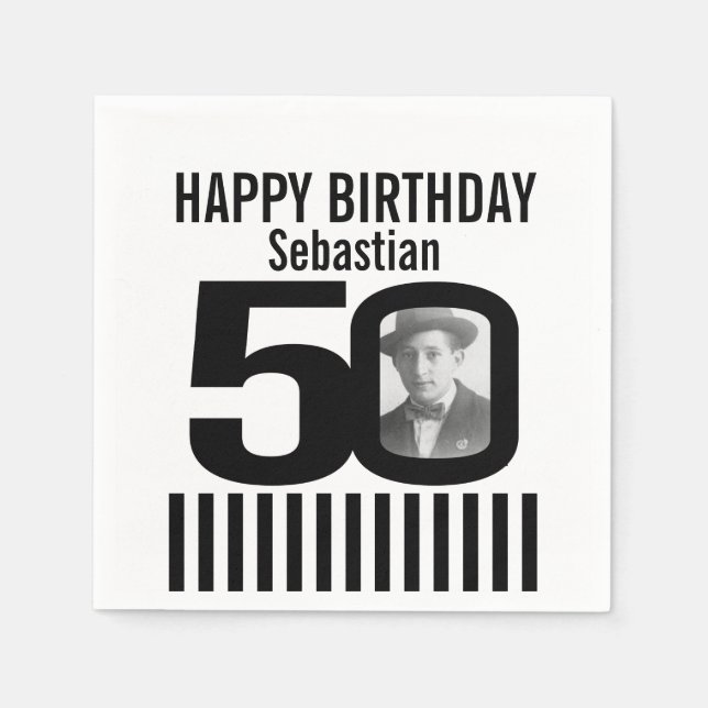 Foto do 50º aniversário de guardanapos de fotos da (Frente)