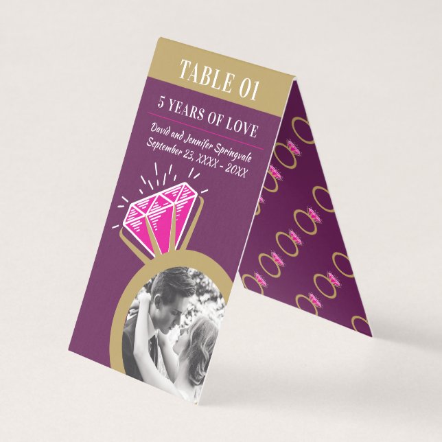 foto do anel turístico rosa-rosa do aniversário de (Frente)