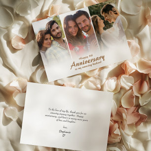 Foto do Aniversário do Casamento Moderno   Cartão 