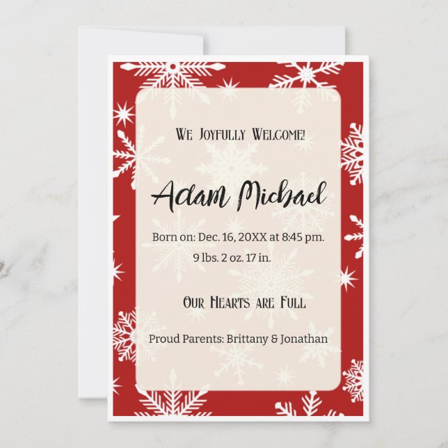 Foto do Anúncio de Nascimento de Férias Feliz (Frente)