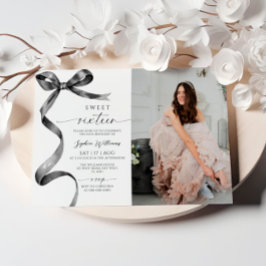 Foto do Arco Negro Doce 16 Convite de Aniversário