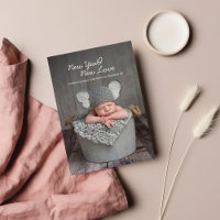 Foto do bebê Ano Novo Anúncio de Nascimento do Amo