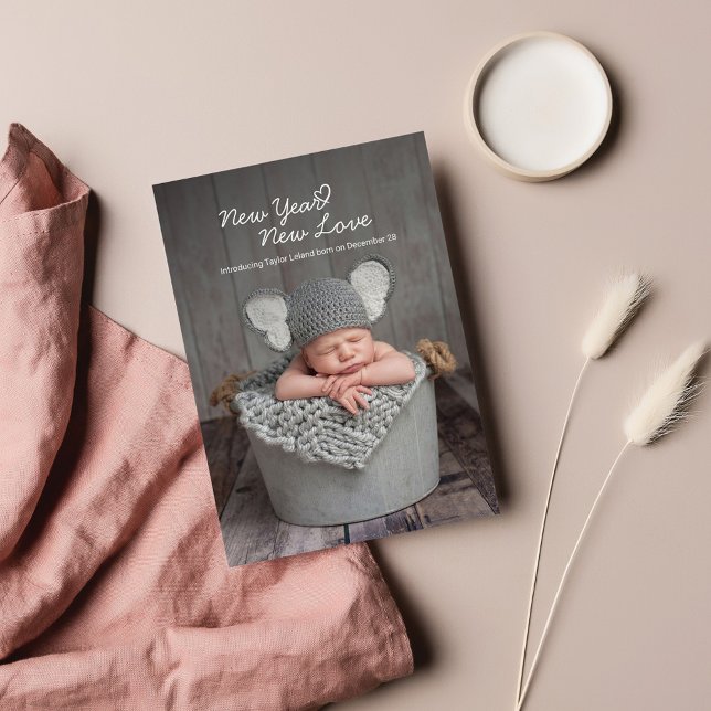 Foto do bebê Ano Novo Anúncio de Nascimento do Amo (Criador carregado)