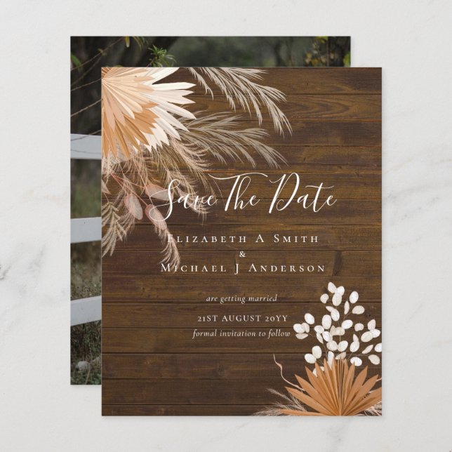 Foto do BUDGET Salvar Datas PAMPAS Grass Terracott (Frente/Verso)