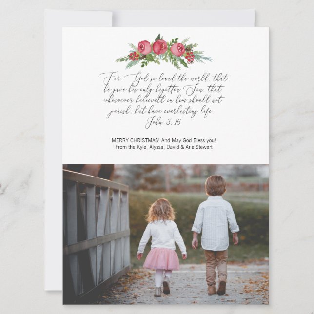 Foto do Cartão Cristão Religioso John 3:16 (Frente)