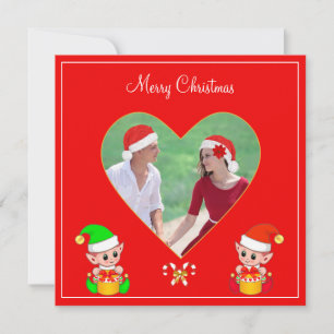 Foto do Casal Personalizado e Natal do Elf Bonito