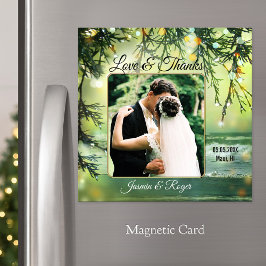 Foto Do Casamento Da Praia Obrigado Cartão Magnéti