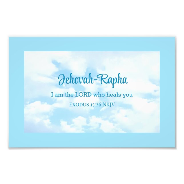 Foto do Céu Eu sou o Senhor que cura a Bíblia Vers (Frente)