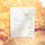 Foto do Chá de panela de flor silvestre amarela do<br><div class="desc">Um chá de panela com um arranjo curvo de flores silvestres amarelas de cor d'água e verde delicado. Os detalhes do evento aparecem no lado esquerdo do cartão em letras clássicas de serif e na caligrafia moderna de script de estilo escrevendo de mão. A tipografia formal combinada com a inscrição...</div>