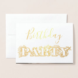 Foto do Convite de aniversário Floral Gold Foil