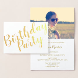Foto do Convite de aniversário Gold Foil Modern