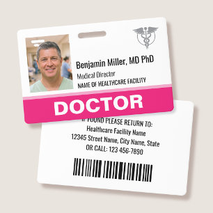 Foto do Crachá de Identificação de Médico Enfermei