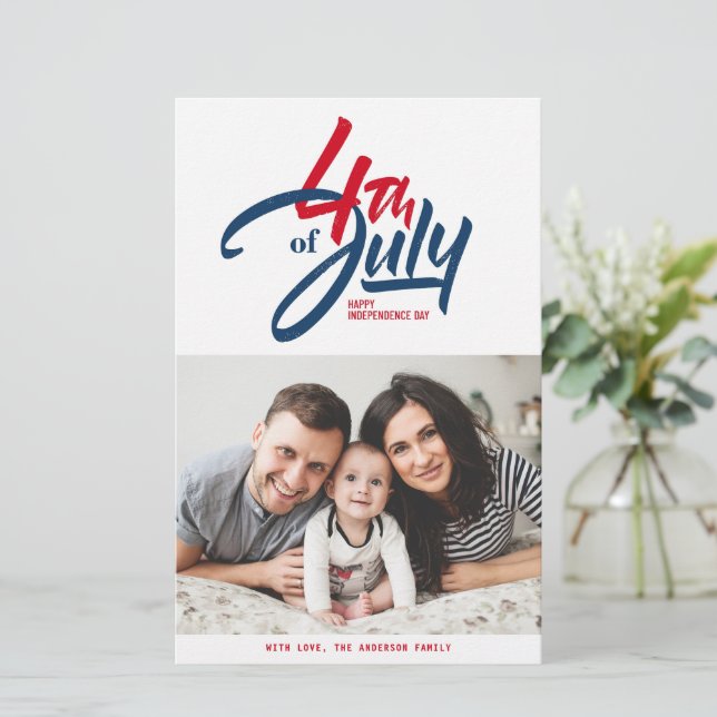 Foto do Dia da Independência Feliz, Vermelho, Bran (Em pé/Frente)