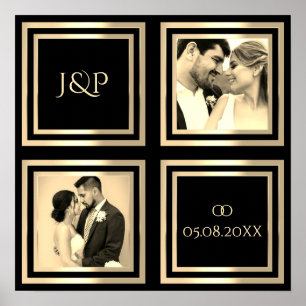 Foto do dia de casamento - Poster de ouro negro