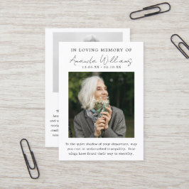 Foto do Funeral Memorial - Cartões de agradeciment