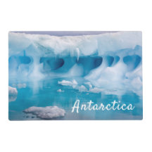 Foto do iceberg Antártico com texto