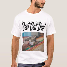 Foto do melhor Pai de gato - Camisa de texto preta