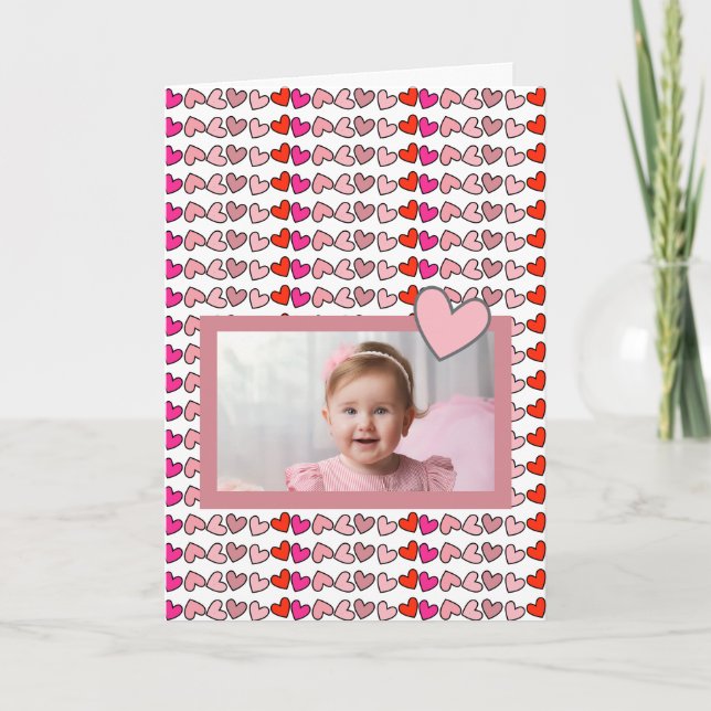 Foto do meu filho no cartão de Dia de os namorados (Frente)