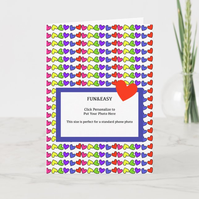 Foto do meu filho no cartão de Dia de os namorados (Frente)