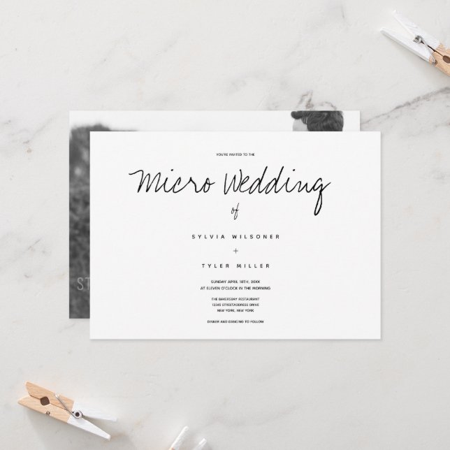 Foto do Micro Casamento Preto - Branco Horizontal (Frente/Verso In Situ)