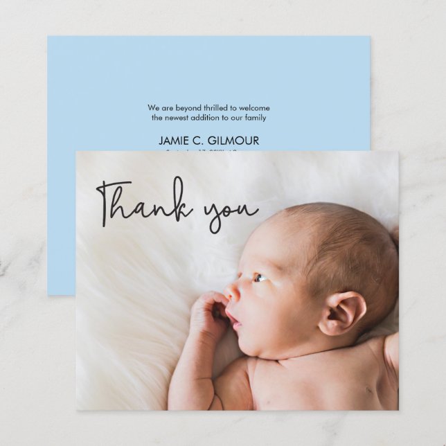 Foto do orçamento Chic Obrigado Bebê Azul (Frente/Verso)