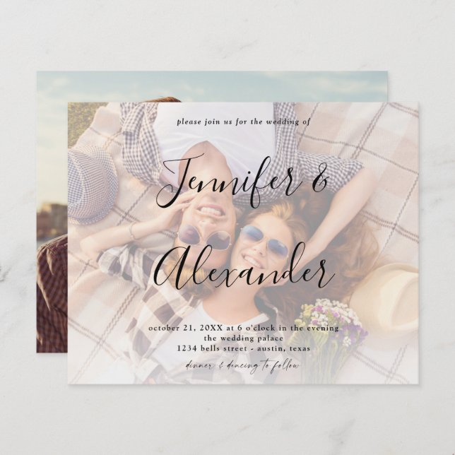 Foto do Orçamento e Nomes Grandes Horizontais Foto (Frente/Verso)