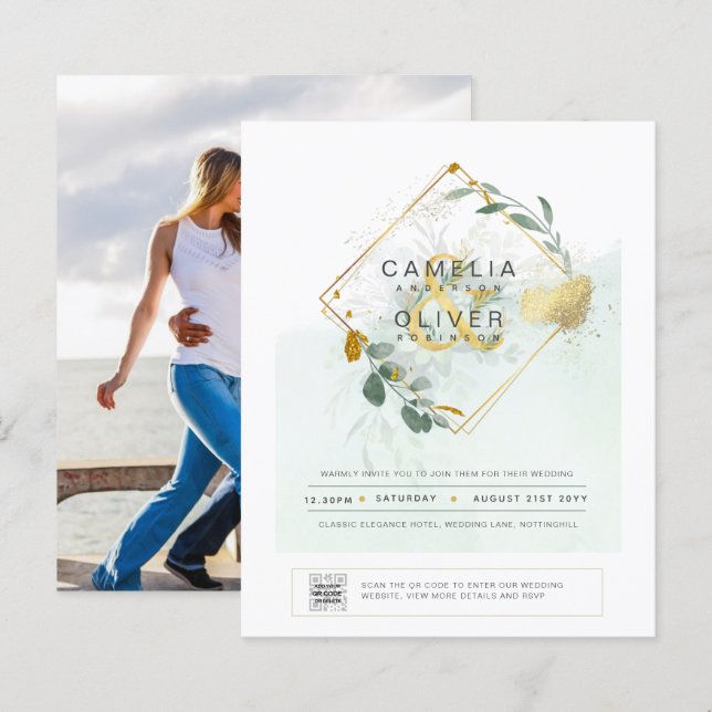 FOTO DO ORÇAMENTO Vergonhoso CÓDIGO QR Convite (Frente/Verso)