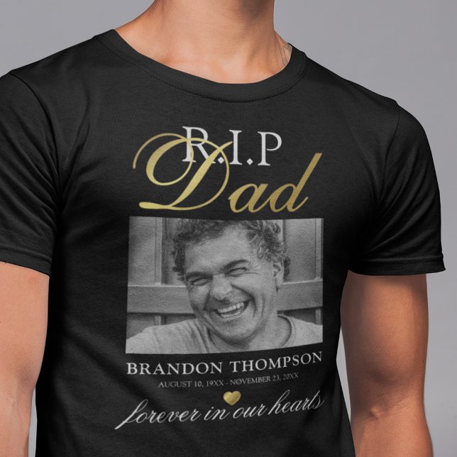 Foto do Pai R.I.P. Memorial T-Shirt (Criador carregado)