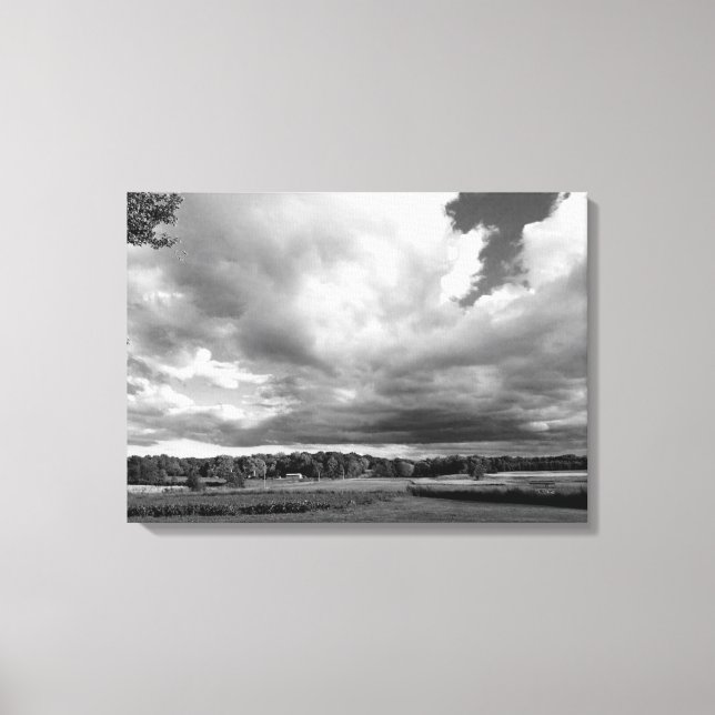 Foto do país preto e branco na canvas (Frente)