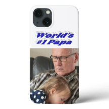 Foto do papai com texto azul