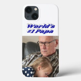 Foto do papai com texto azul