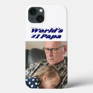 Foto do papai com texto azul escuro