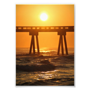 Foto do por do sol 5x7 do oceano de Florida