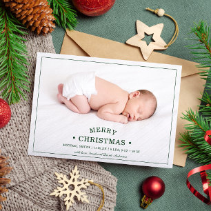 Foto do Primeiro Natal do Bebê Anúncio de Nascimen