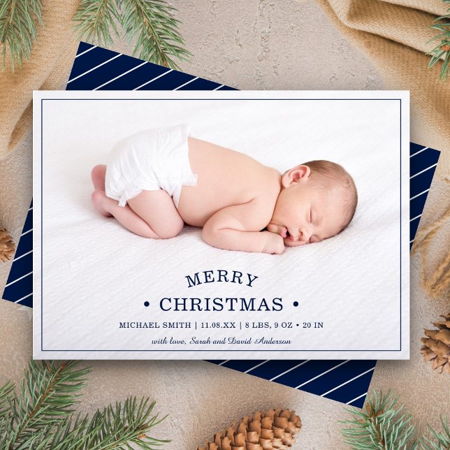 Foto do Primeiro Natal do Bebê Anúncio de Nascimen (Criador carregado)