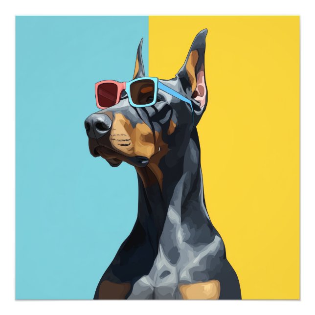 Foto Doberman legal com óculos de sol (Frente)