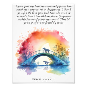 Foto Dog Memorial Gift Pet Loss Simpatia Poem