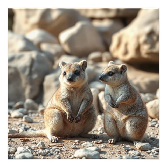 Foto Dois Aussie Rottnest IsLand Quokkas, (Frente)