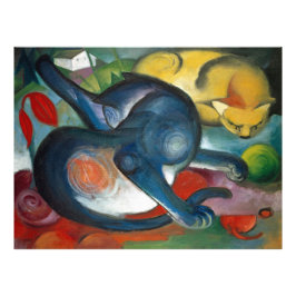 Foto Dois gatos, azul e amarelo (1912) por Franz Marc
