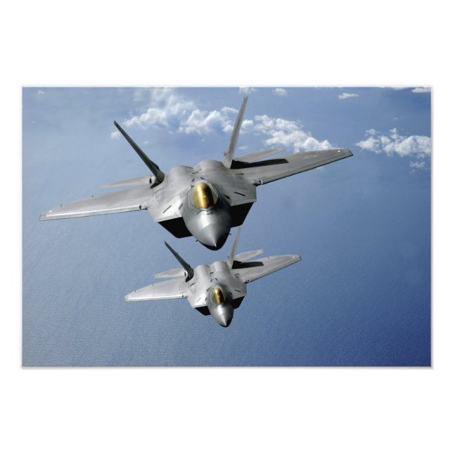 Foto Dois Raptores F-22 sobrevoam o Oceano Pacífico 2 (Frente)