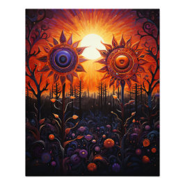 Foto Dois sóis no pôr do sol