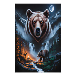 Foto Dois ursos na floresta escura 4