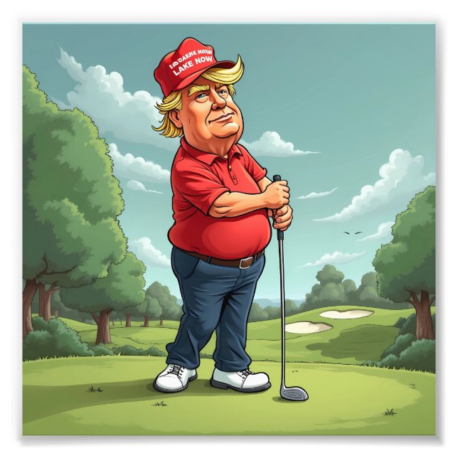Foto Donald Trump no campo de golfe (Frente)