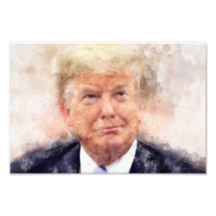 Foto Donald Trump sorridente retrato aquarela